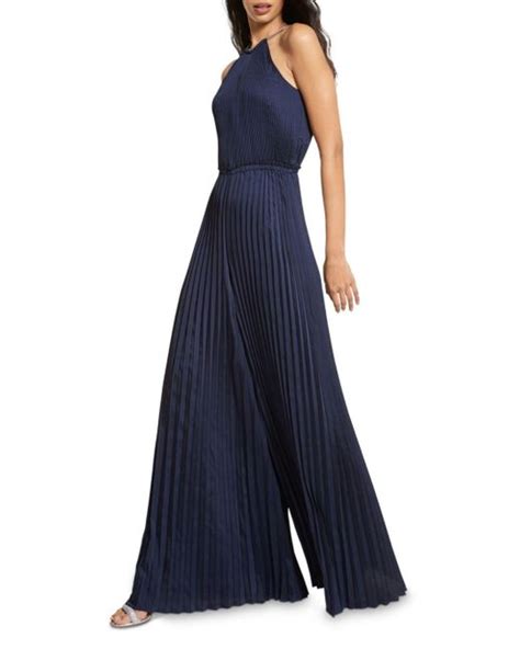 michael kors pleated wide leg jumpsuit